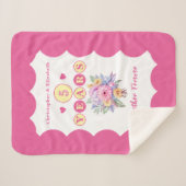 5-jarig jubileum bloemen voor altijd roze sherpa deken (Voorkant (horizontaal))