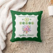 5-jarig jubileum: Gerbera Bloemen Groen Kussen (Deken)