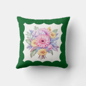 5-jarig jubileum: Gerbera Bloemen Groen Kussen (Achterkant)