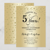 5-jarig jubileum - Goud Zwart Kaart (Voorkant / Achterkant)