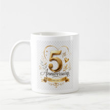 5-jarig jubileum Gouden Elegante Ontwerp