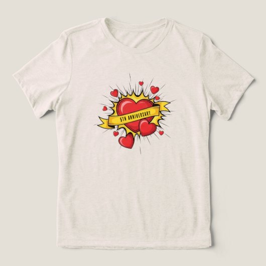 5-jarig jubileum Jubileum Tri-Blend Shirt (Design voorkant)