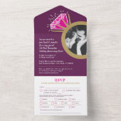 5-jarig jubileum Pink Tourmaline dinermenu RSVP All In One Uitnodiging (Binnen)