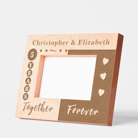 5-jarig jubileum voor altijd gegraveerde lijstjes (Links)