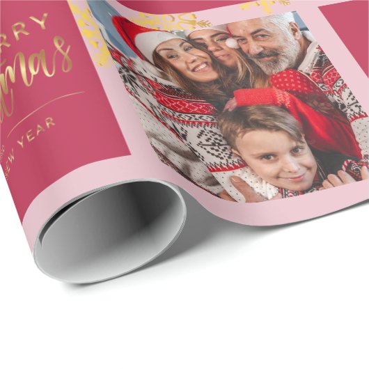 5 je Foto Merry Kerstmis. Cadeaupapier (Rol Hoek)