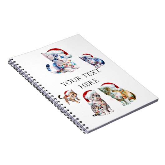 5 kerst Kittens Notitieboek (Rechterzijde)