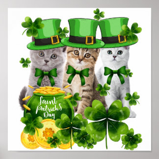 5 Kitty Kitten Liefhebber Cadeau - Drie Katten Pat Poster