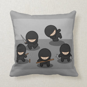 5 kleine Cartoon Ninjas Kussen