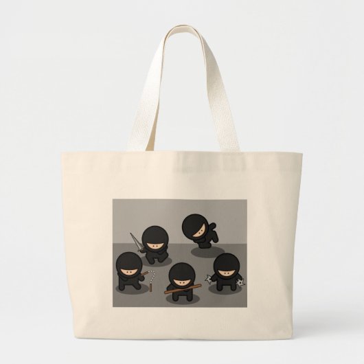 5 Kleine ninja's Grote Tote Bag (Voorkant)
