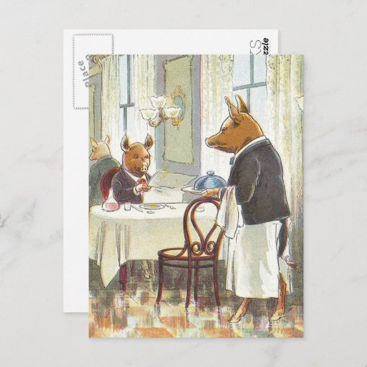 5 Kleine varkens: De Roast Beef Pig Briefkaart (Voorkant / Achterkant)