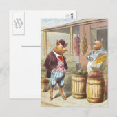 5 Kleine varkens: Op de markt Briefkaart (Voorkant / Achterkant)