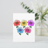 5 Kleur Bloemen Ontwerp Briefkaart (Staand voorkant)