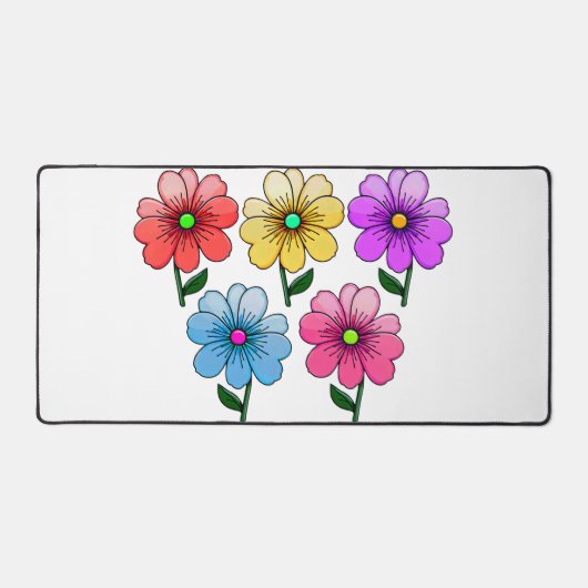 5 Kleur Bloemen Ontwerp Bureaumat (Voorkant)