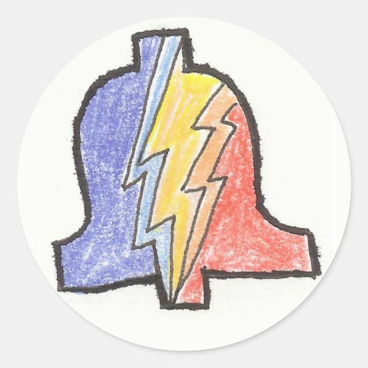 5 Kleur Hand getrokken PLA Logo Sticker (Voorkant)