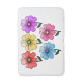 5 kleuren bloemen ontwerp badmat (Voorkant Verticaal)
