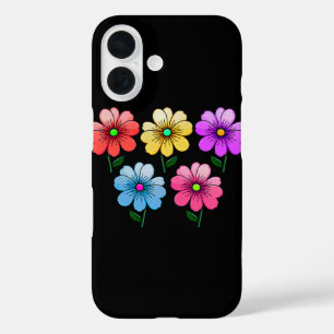 5 kleuren bloemen ontwerp iPhone 16 hoesje