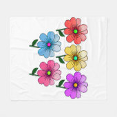 5 kleuren bloemen ontwerp fleece deken (Voorkant (Horizontaal))