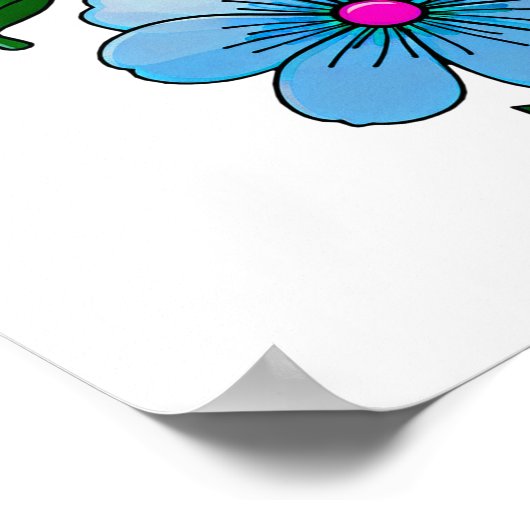 5 kleuren bloemen ontwerp poster (Hoek)