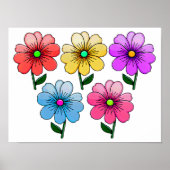5 kleuren bloemen ontwerp poster (Voorkant)