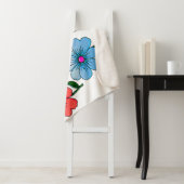 5 kleuren bloemen ontwerp sherpa deken (In situ)