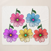 5 kleuren bloemen ontwerp sherpa deken (Voorkant (horizontaal))