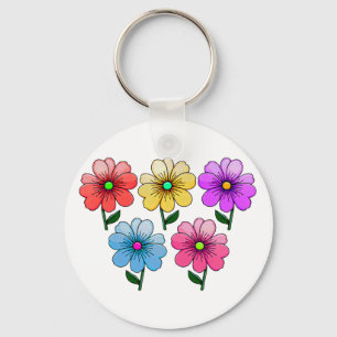 5 kleuren bloemen ontwerp sleutelhanger