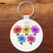 5 kleuren bloemen ontwerp sleutelhanger (Achterkant)