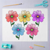 5 kleuren bloemen ontwerp tissuepapier (Craft)