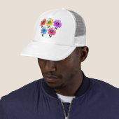5 kleuren bloemen ontwerp trucker pet (In situ)