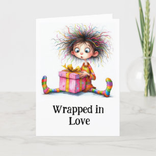 **5 Kleurrijke AP97 Whimsical Christmas BOY Gift Bedankkaart
