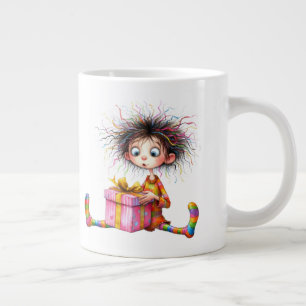 *  5 Kleurrijke  Whimsical Kerst BOY  Cadeau AP97 Grote Koffiekop