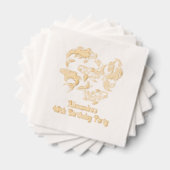 5 Koi Fish Karp #2 Elke Verjaardag Folie Servetten (Insitu (Gestapeld))