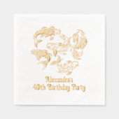 5 Koi Fish Karp #2 Elke Verjaardag Folie Servetten (Voorkant)