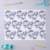 5 Koi Fish Karp DIY kleuren blauw Tissuepapier (Craft)