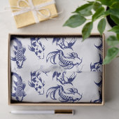 5 Koi Fish Karp DIY kleuren blauw Tissuepapier (Geschenk)