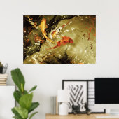 5 kois in a pond - Giant Koi Poster (Thuiskantoor)