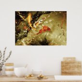 5 kois in a pond - Giant Koi Poster (Keuken)