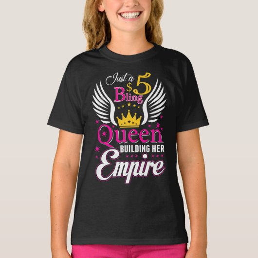5 Koningin voor vrouwen Dames in Paparazzi T-shirt (Voorkant)
