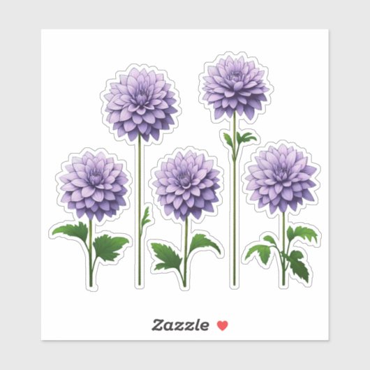 5 Lavender Dahlia (bright) Sticker (Vel)