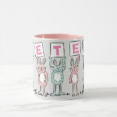 5 Letter-naam met Fun Rabbits-Mok Mok (Midden)