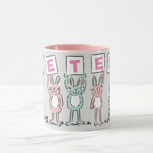 5 Letter-naam met Fun Rabbits-Mok Mok (Midden)