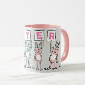 5 Letter-naam met Fun Rabbits-Mok Mok (Voorkant rechts)