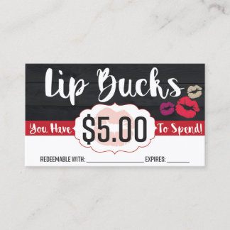 $5 Lip Bucks Kortingskaartje