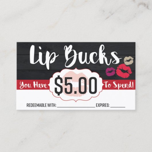$5 Lip Bucks Kortingskaartje (Voorkant)