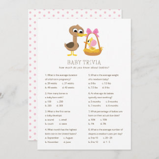 5 Little Ducks Baby Trivia | Meisje Baby shower Kaart