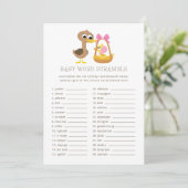 5 Little Ducks Baby Trivia | Word Scramble Kaart (Staand voorkant)