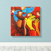 5 Loaves 2 Vissen Canvas Print (Insitu (Houten vloer))