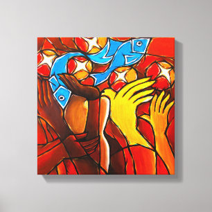 5 Loaves 2 Vissen Canvas Print