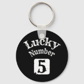 5 - Lucky Number 5 Luck Sleutelhanger (Voorkant)