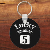 5 - Lucky Number 5 Luck Sleutelhanger (Voorkant)
